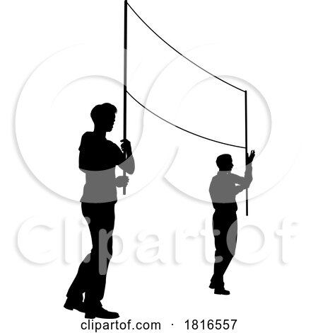 Banner Silhouette Protestors at March Rally Strike by AtStockIllustration