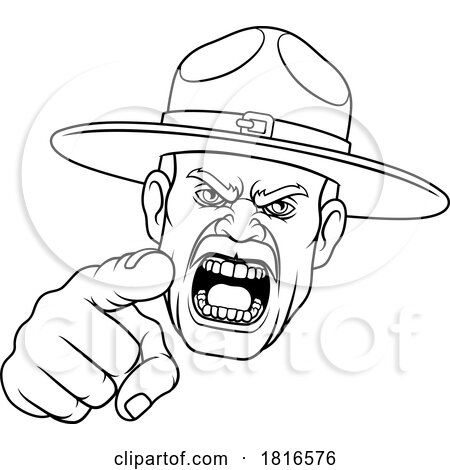 Drill Instructor Sergeant Bootcamp Army Soldier by AtStockIllustration