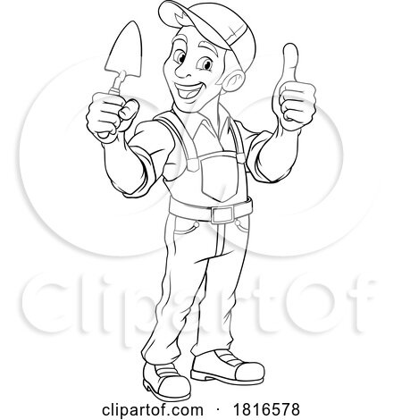 Bricklayer Mascot Tool Mason Construction Mascot by AtStockIllustration