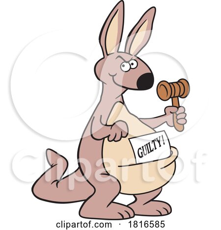 Cartoon Kanagaroo Court Judge with a Guilty Verdict Licensed Clipart by Johnny Sajem