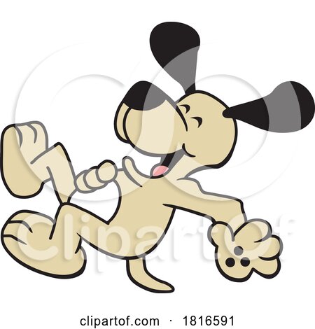 Cartoon Tan Dog Laughing Licensed Clipart by Johnny Sajem