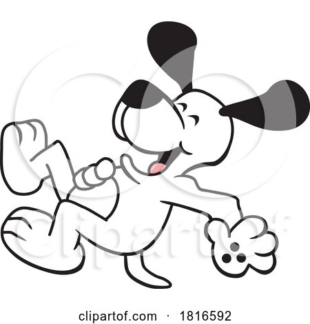 Cartoon White Dog Laughing Licensed Clipart by Johnny Sajem