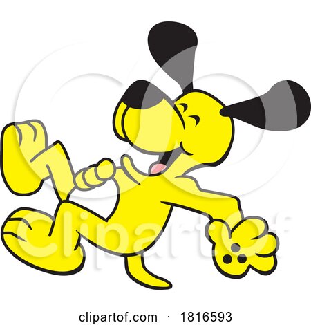 Cartoon Yellow Dog Laughing Licensed Clipart by Johnny Sajem