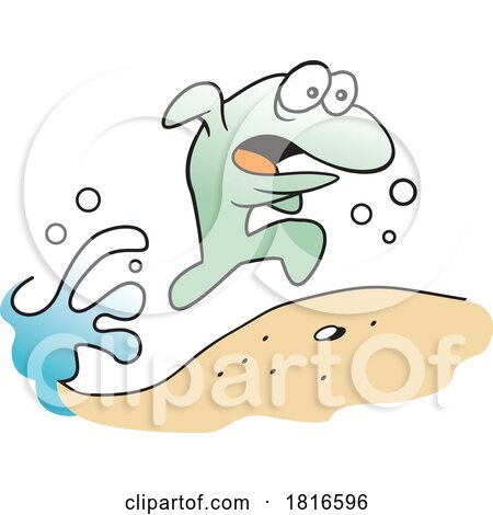 Cartoon Fish Escaping out of Water Licensed Clipart by Johnny Sajem