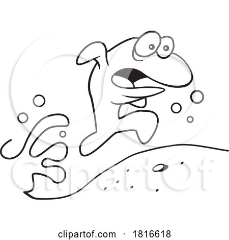 Cartoon Fish Escaping out of Water Licensed Clipart by Johnny Sajem