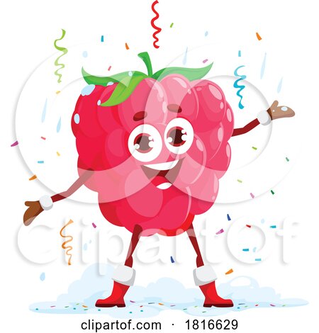 Christmas Raspberry Mascot Clipart by Vector Tradition SM