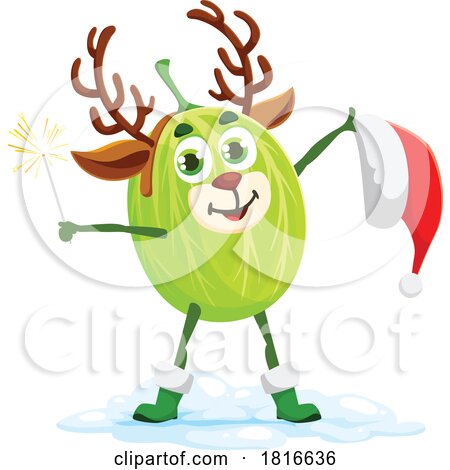 Christmas Gooseberry Mascot Clipart by Vector Tradition SM