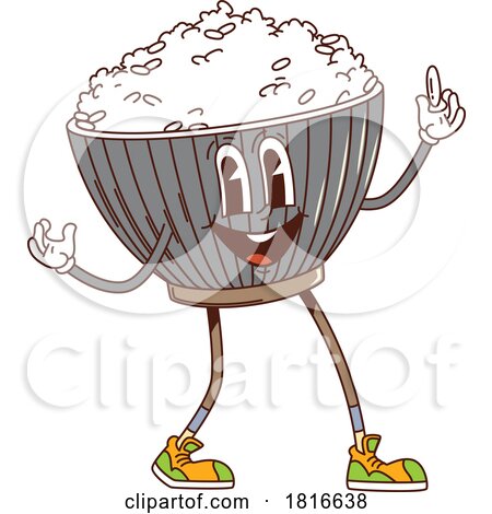 Retro Cartoon Rice Mascot Clipart by Vector Tradition SM