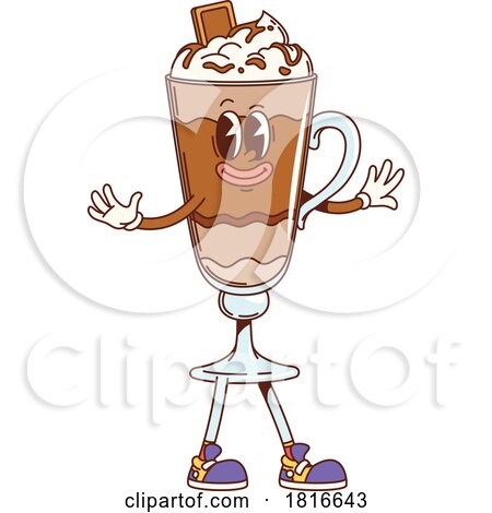 Retro Cartoon Frappe Mascot Clipart by Vector Tradition SM