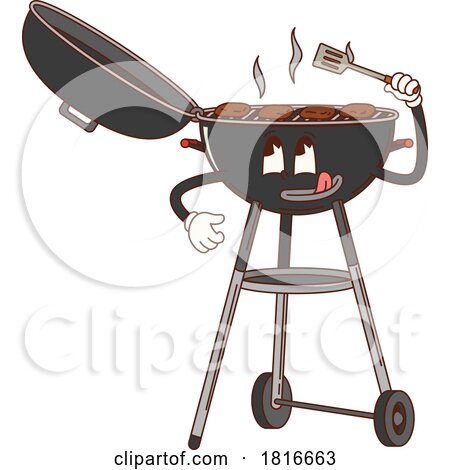 Retro Cartoon Cooking BBQ Mascot Clipart by Vector Tradition SM