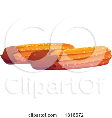 Chocolate Dipped Churros Clipart by Vector Tradition SM