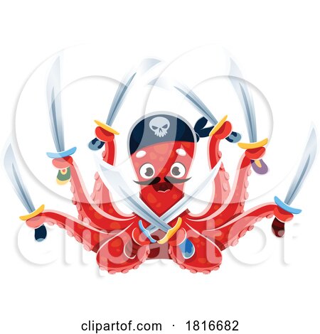 Pirate Octopus Clipart by Vector Tradition SM