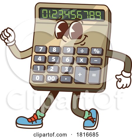 Calculator Mascot Clipart by Vector Tradition SM