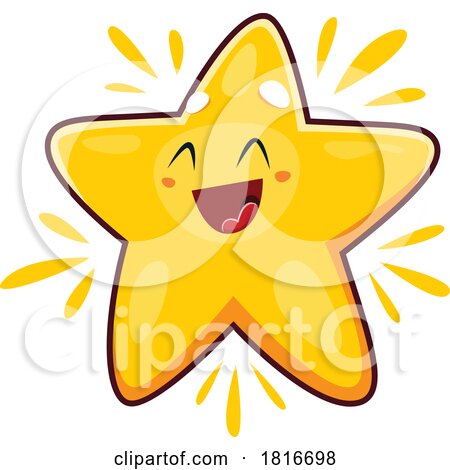 Cheerful Star Mascot Clipart by Vector Tradition SM