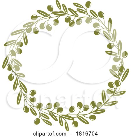 Round Olive Branch Border Clipart by Vector Tradition SM