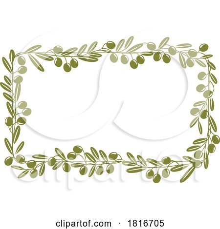 Rectangular Olive Branch Border Clipart by Vector Tradition SM