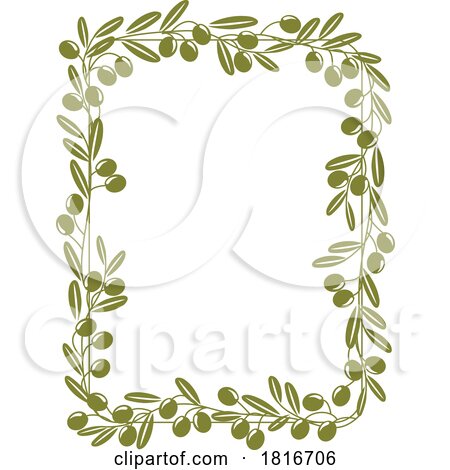 Rectangular Olive Branch Border Clipart by Vector Tradition SM