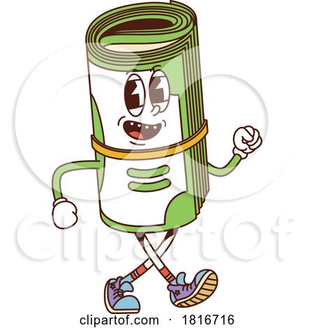 Cash Roll Mascot Clipart by Vector Tradition SM