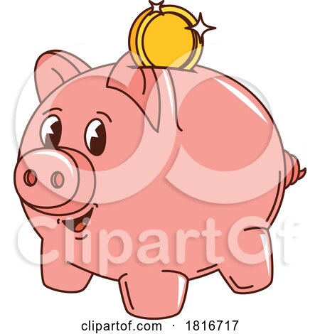 Piggy Bank Mascot Clipart by Vector Tradition SM