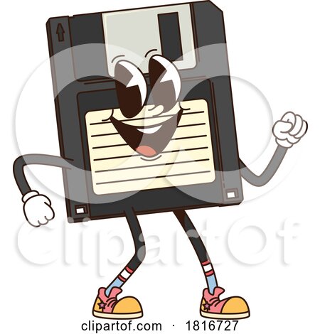 Computer Diskette Mascot Clipart by Vector Tradition SM