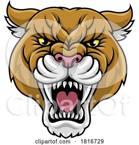 Cougar Panther Mountain Lion Puma Sports Mascot by AtStockIllustration