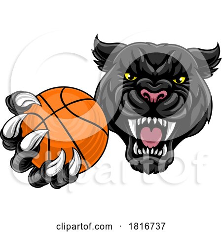 Black Panther Leopard Jaguar Cat Basketball Mascot by AtStockIllustration