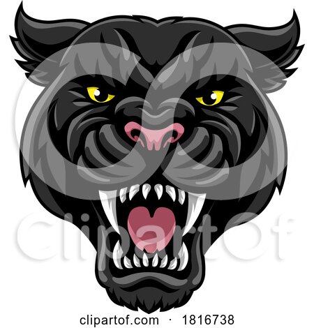 Black Panther Leopard Jaguar Cat Sports Mascot by AtStockIllustration