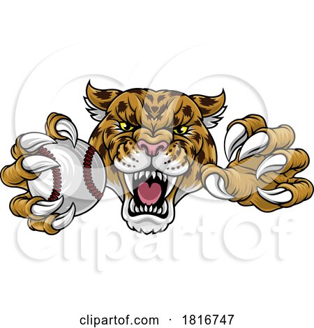 Jaguar Leopard Cheetah Panther Baseball Mascot by AtStockIllustration