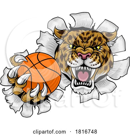 Jaguar Leopard Cheetah Panther Basketball Mascot by AtStockIllustration