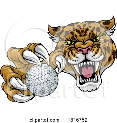 Jaguar Leopard Cheetah Panther Golf Ball Mascot by AtStockIllustration