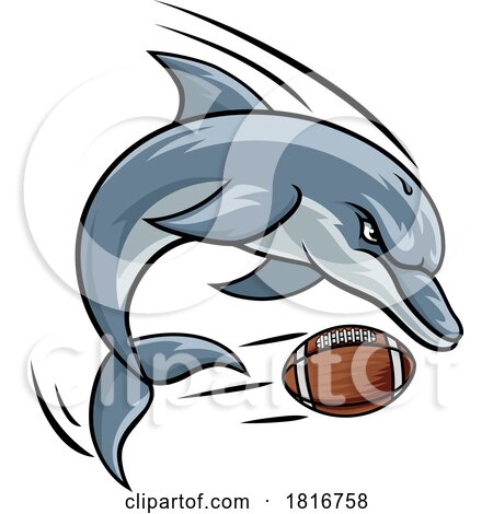 Dolphin Animal American Football Team Mascot by AtStockIllustration