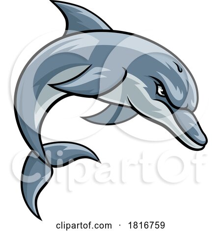 Dolphin Animal Mean Sports Team Mascot Design by AtStockIllustration