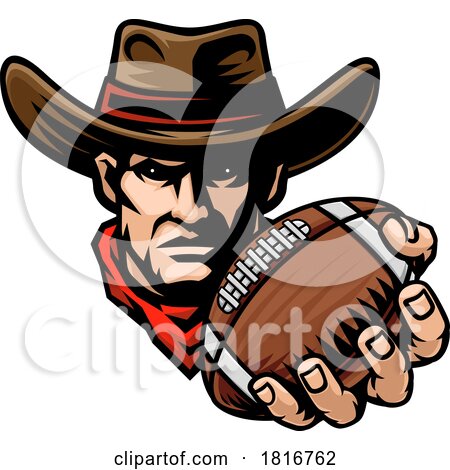 Cowboy American Football Ball Sports Team Mascot by AtStockIllustration