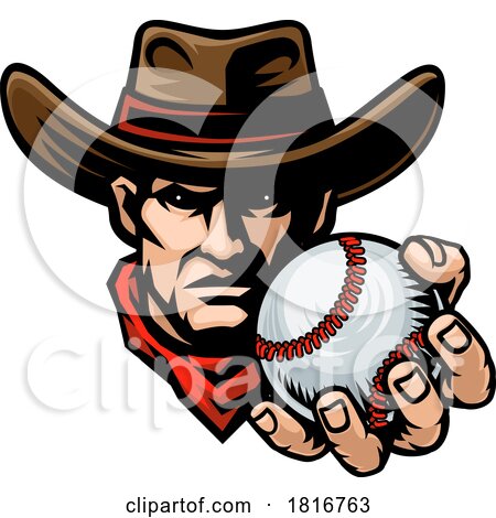 Cowboy Baseball Ball Sports Team Mascot by AtStockIllustration