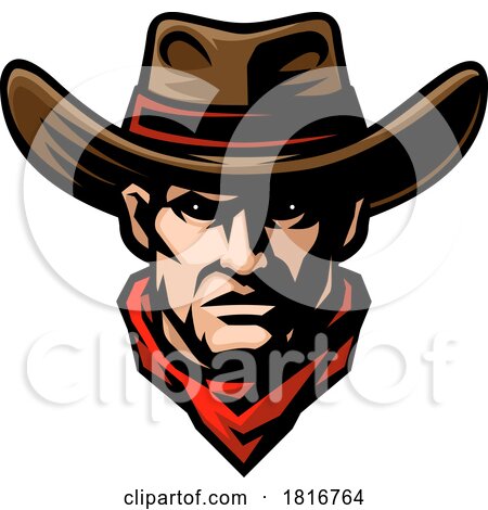 Cowboy Man Mean Cowboys Sports Team Mascot by AtStockIllustration