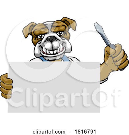 Electrician Bulldog Dog Screwdriver Tool Handyman by AtStockIllustration