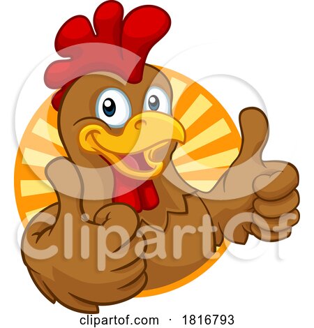 Chicken Cartoon Rooster Cockerel Character by AtStockIllustration