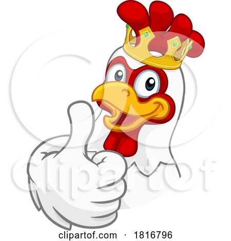 King Chicken Rooster Cockerel Bird Crown Cartoon by AtStockIllustration