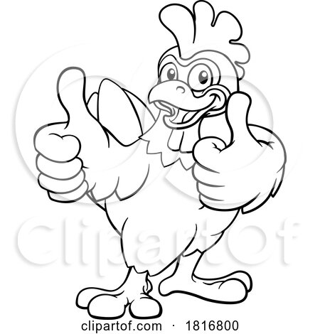 Chicken Cartoon Rooster Cockerel Bird Mascot by AtStockIllustration