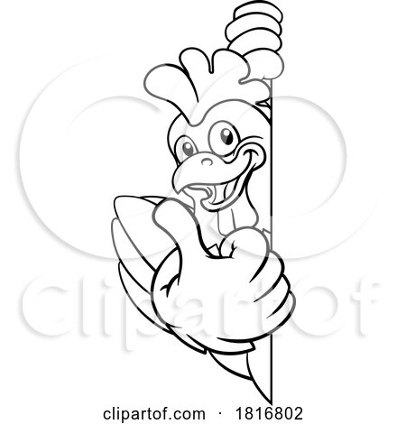 Chicken Cartoon Rooster Cockerel Bird Mascot by AtStockIllustration