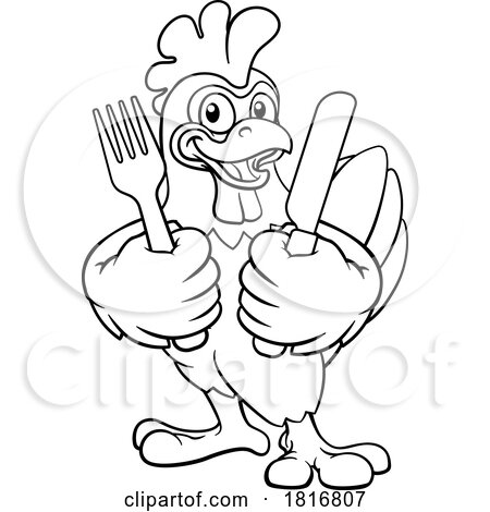 Chicken Cartoon Rooster Cockerel Bird Mascot by AtStockIllustration