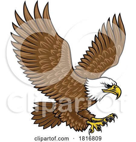 Bald Eagle Mascot Bird Wings Spread Flying by AtStockIllustration