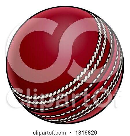 Cricket Ball Cartoon Sports Icon Illustration by AtStockIllustration