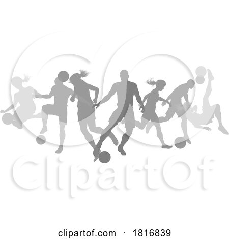 Soccer Football Players Silhouettes by AtStockIllustration