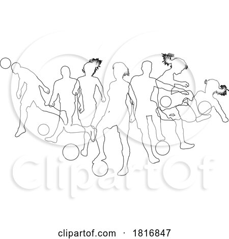 Soccer Football Players Men Women Silhouettes by AtStockIllustration