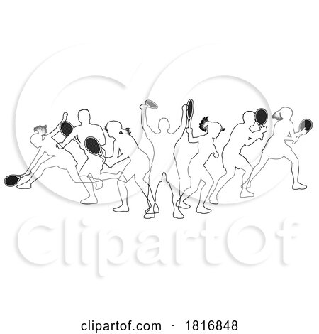 Silhouette Tennis Players Silhouettes Concept by AtStockIllustration