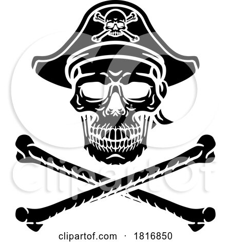 Pirate Hat Skull and Crossbones Cartoon by AtStockIllustration