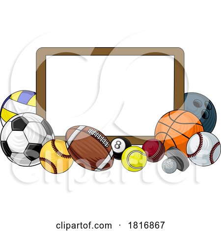 Sport Ball Sign Sports Balls Background Frame by AtStockIllustration