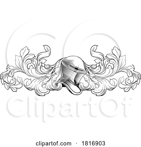 Coat of Arms Crest Knight Helmet Heraldry Design by AtStockIllustration