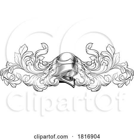 Coat of Arms Crest Knight Helmet Heraldry Design by AtStockIllustration